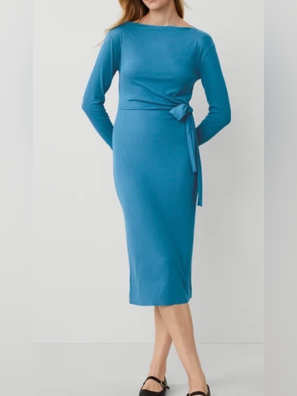 Ann Taylor Weekend NWT blue midi dress, small